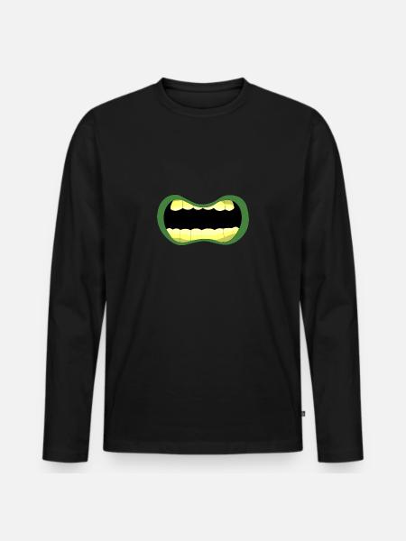 Zombie mouth - Men's Premium Organic Long Sleeve Shirt - black