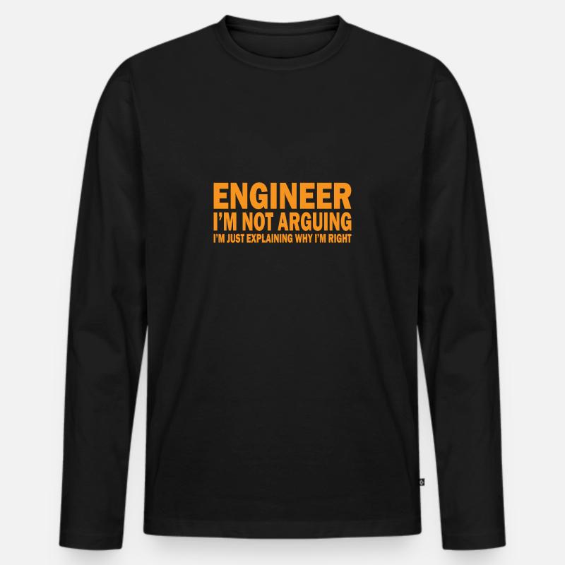 Engineer profession saying student gift - Men's Premium Organic Long Sleeve Shirt - black