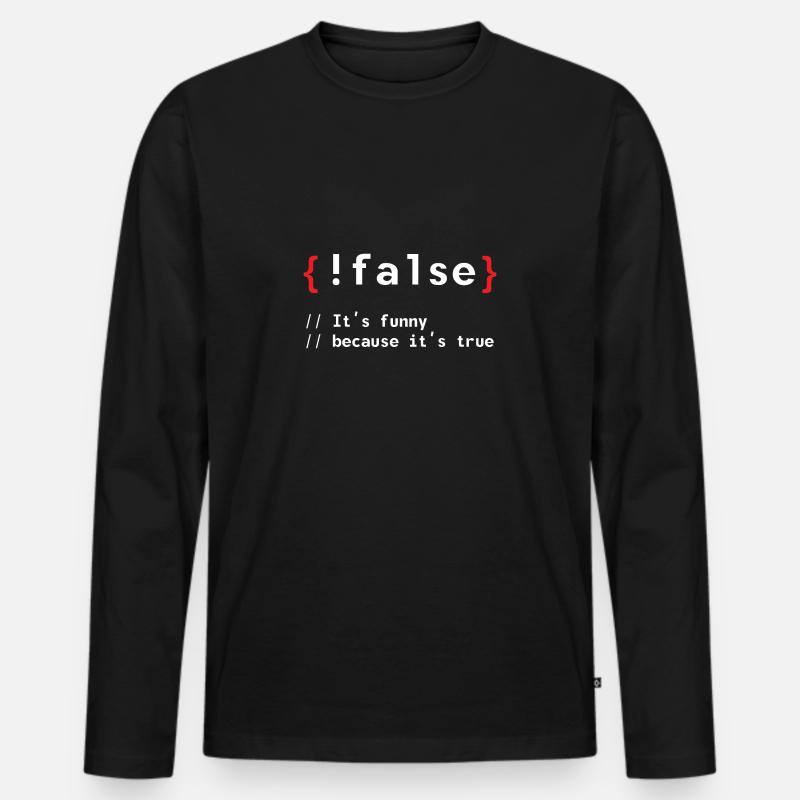 Coding Debug Admin Programm Geschenk - Männer Premium Bio Langarmshirt - Schwarz