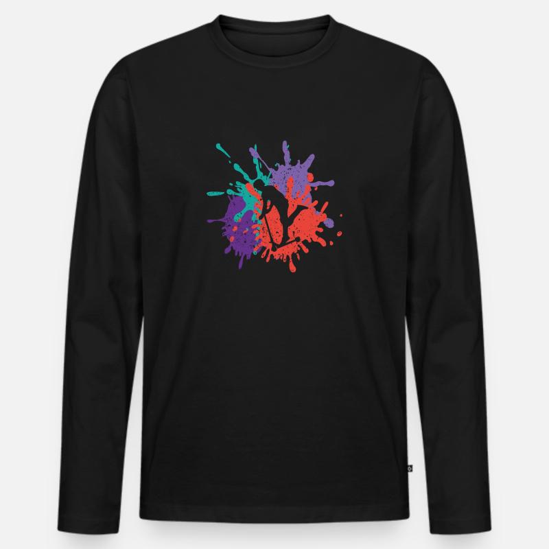 Roller Stunt Kunst Hobby Geschenk - Männer Premium Bio Langarmshirt - Schwarz
