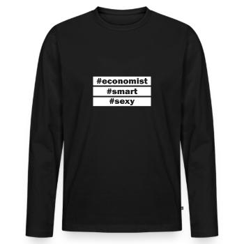 Cadeau d'économiste sexy intelligent d'économiste - T-shirt manches longues Premium bio Homme - noir - Devant - Nico (187cm)