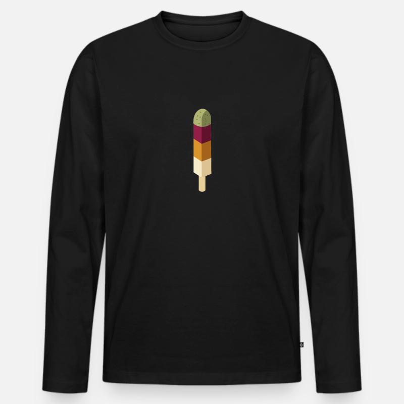 Kaktus Eis - Männer Premium Bio Langarmshirt - Schwarz