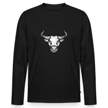 Bull bull - Men's Premium Organic Long Sleeve Shirt - black - Front - Nico (187cm)