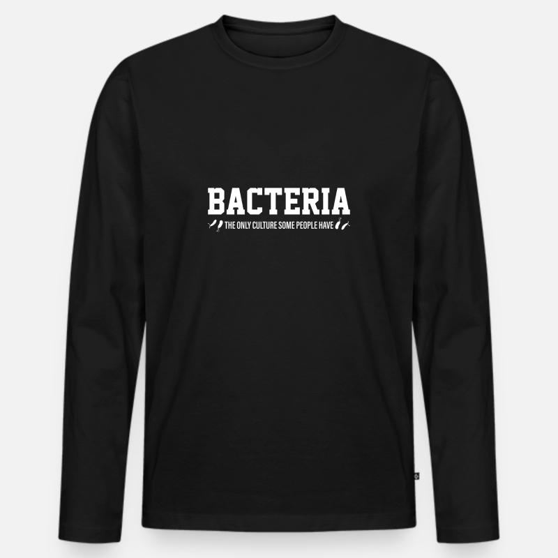 Bacteria Biologie Student Schule Geschenk - Männer Premium Bio Langarmshirt - Schwarz
