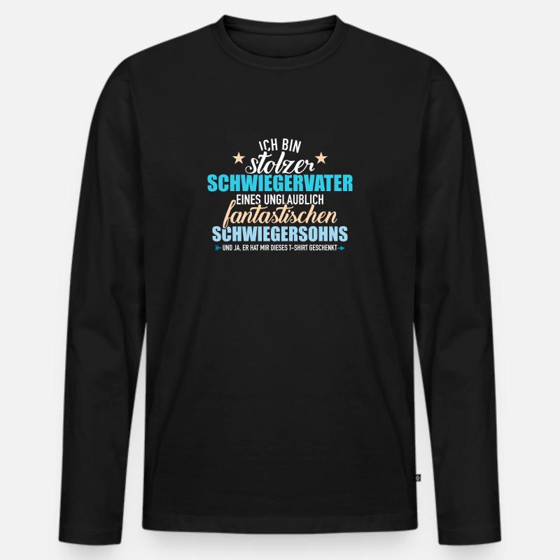 Schwiegervater - Männer Premium Bio Langarmshirt - Schwarz