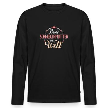 Schwiegermutter - Männer Premium Bio Langarmshirt - Schwarz - Vorne - Nico (187cm)