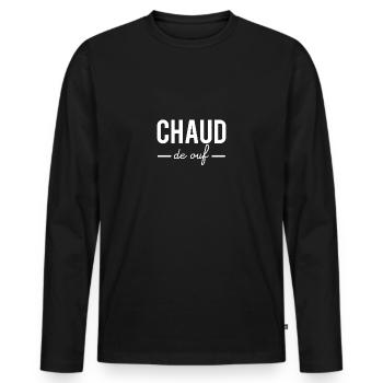 Chaud de ouf - T-shirt manches longues Premium bio Homme - noir - Devant - Nico (187cm)