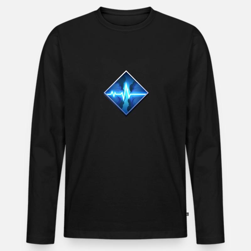 Energie Blitz EKG - Männer Premium Bio Langarmshirt - Schwarz
