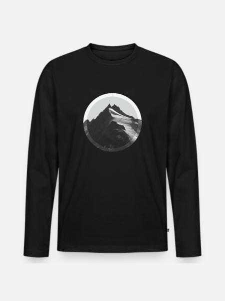 Mountains - hiking - climbing - mountains - glaciers - Men's Premium Organic Long Sleeve Shirt - black