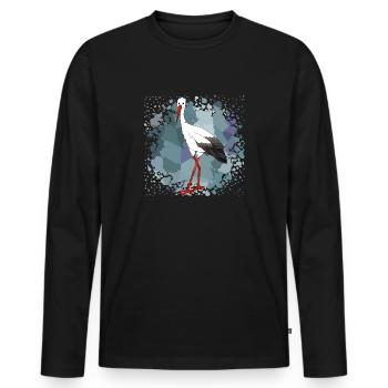 Cigogne - T-shirt manches longues Premium bio Homme - noir - Devant - Nico (187cm)