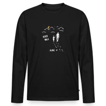 Père et fils never walk alone - T-shirt manches longues Premium bio Homme - noir - Devant - Nico (187cm)