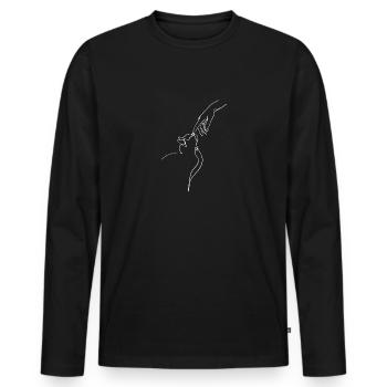 Cat nose - Men's Premium Organic Long Sleeve Shirt - black - Front - Nico (187cm)