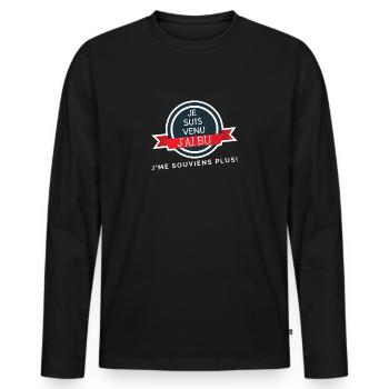 Ich bin gekommen, ich habe getrunken, ich erinnere mich nicht mehr! - Männer Premium Bio Langarmshirt - Schwarz - Vorne - Nico (187cm)