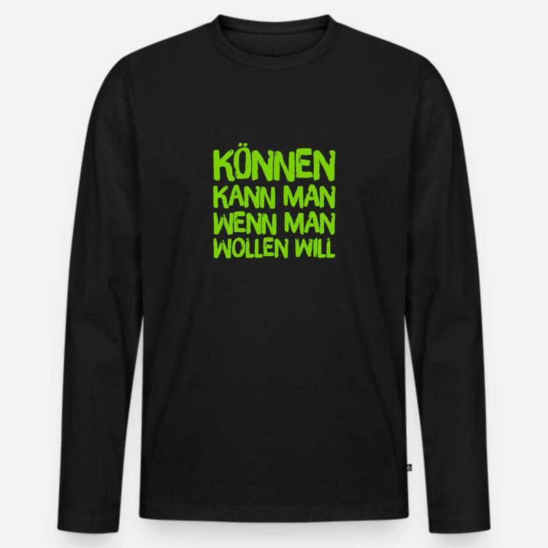 verwirrender Spruch - Männer Premium Bio Langarmshirt - Schwarz
