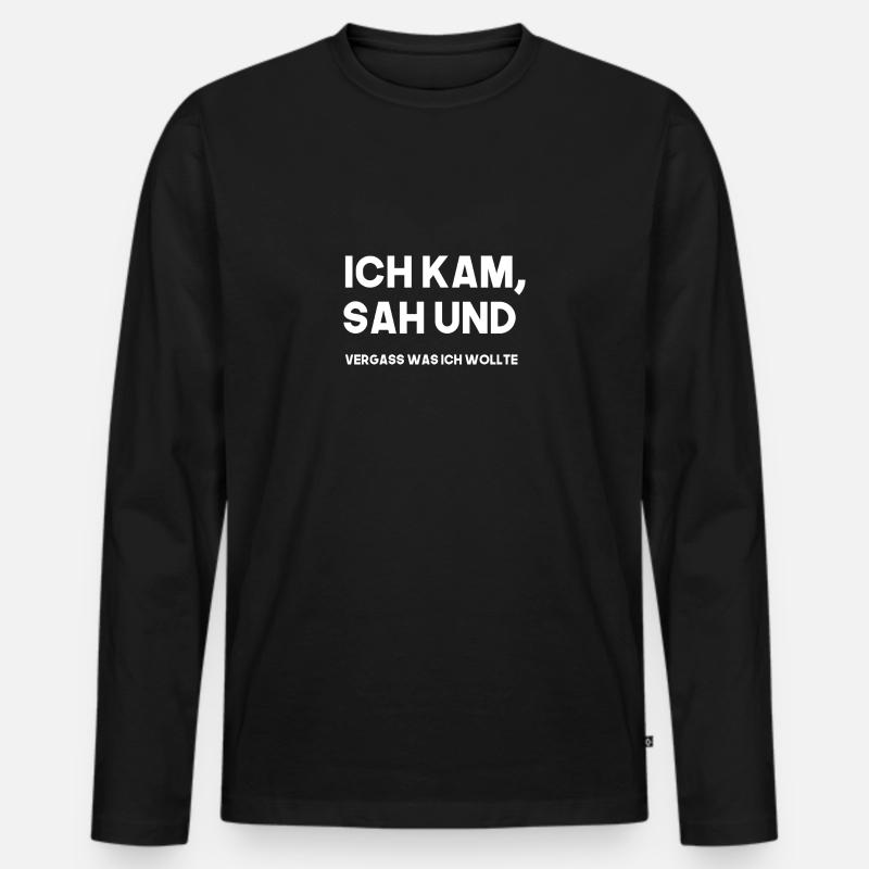 Kam Sah und Vergass - Männer Premium Bio Langarmshirt - Schwarz