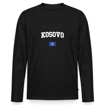 KOSOVO - T-shirt manches longues Premium bio Homme - noir - Devant - Nico (187cm)