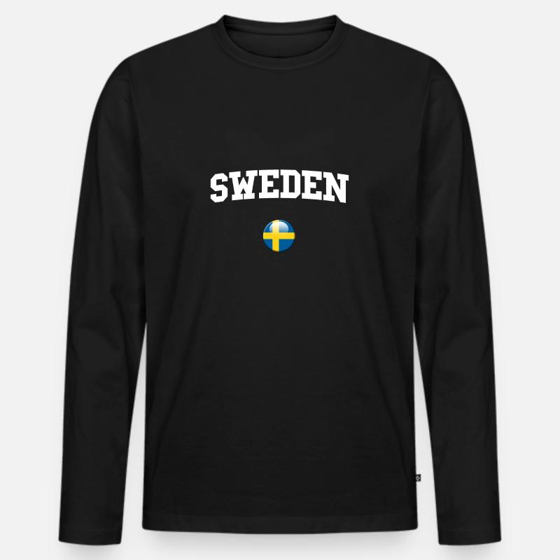 SCHWEDEN - Männer Premium Bio Langarmshirt - Schwarz