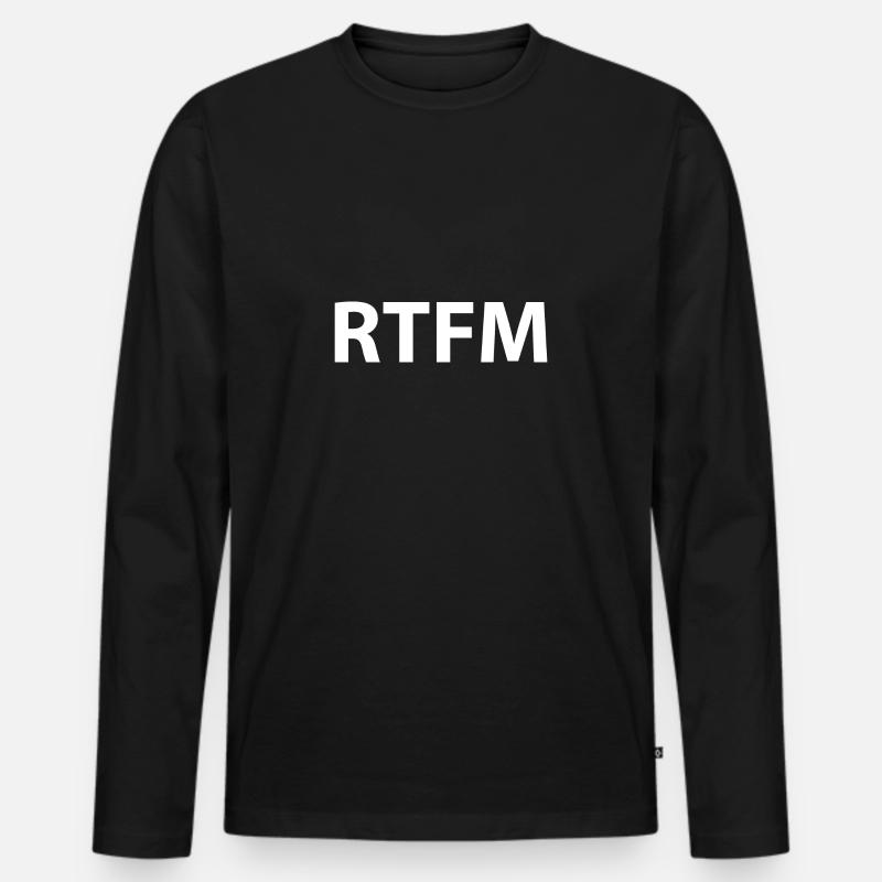 Rtfm Programming Informatik Geschenk - Männer Premium Bio Langarmshirt - Schwarz
