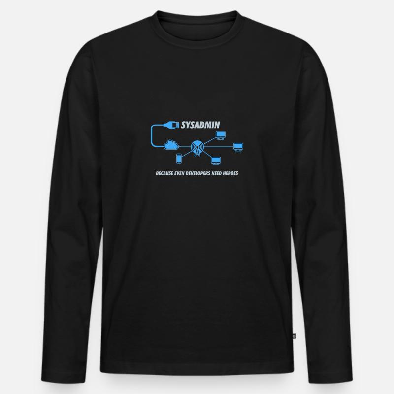 Sysadmin Programming Computer Science Gift - Men's Premium Organic Long Sleeve Shirt - black