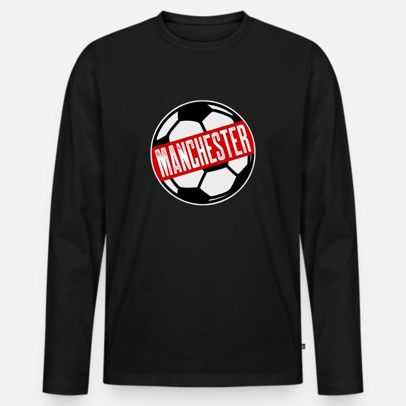 Fußball - Männer Premium Bio Langarmshirt - Schwarz
