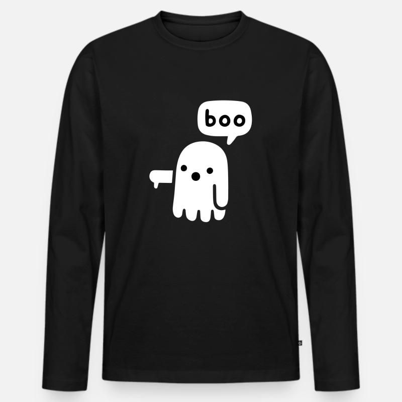 boo - Männer Premium Bio Langarmshirt - Schwarz
