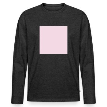 Rose, rose, rose foncé (également personnalisable) - T-shirt manches longues Premium bio Homme - anthracite chiné - Devant - Nico (187cm)