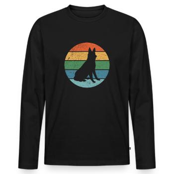 Shepherd Retro - Men's Premium Organic Long Sleeve Shirt - black - Front - Nico (187cm)