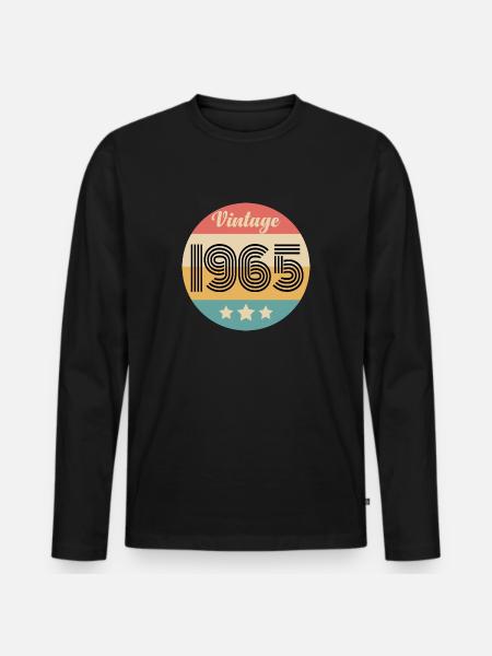 millésime 1965 - T-shirt manches longues Premium bio Homme - noir