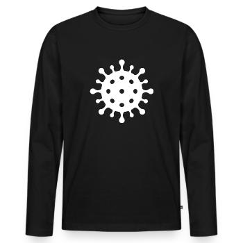 Corona Virus - Männer Premium Bio Langarmshirt - Schwarz - Vorne - Nico (187cm)
