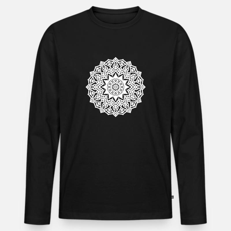 Symbole und Geometrie - Männer Premium Bio Langarmshirt - Schwarz