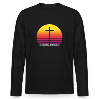 Jesus Christ - Men's Premium Organic Long Sleeve Shirt - black - Front - Nico (187cm)