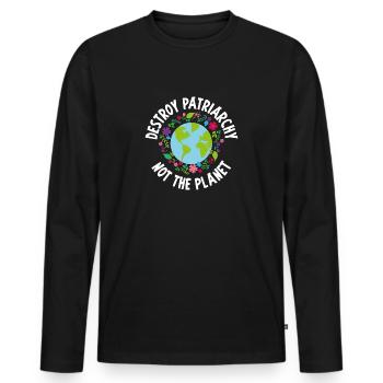 Destroy patriarche femme féministe féministe - T-shirt manches longues Premium bio Homme - noir - Devant - Nico (187cm)