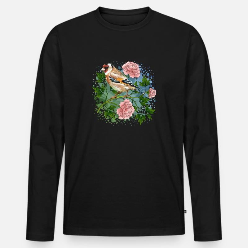 Bunte Vogel - Männer Premium Bio Langarmshirt - Schwarz