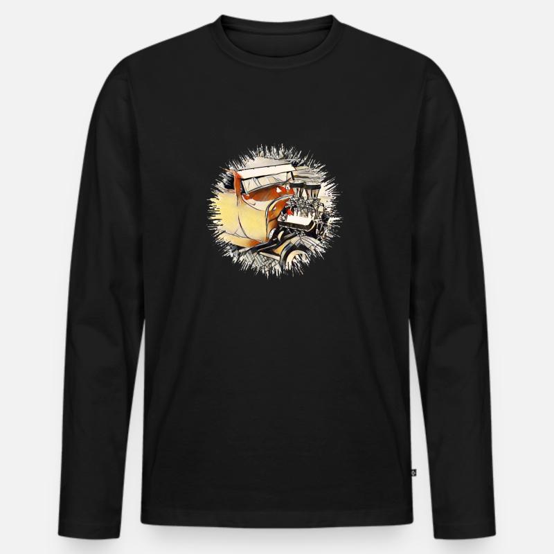 Auto - Männer Premium Bio Langarmshirt - Schwarz