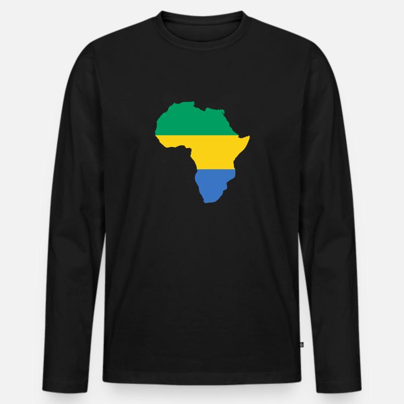 Gabun - Männer Premium Bio Langarmshirt - Schwarz