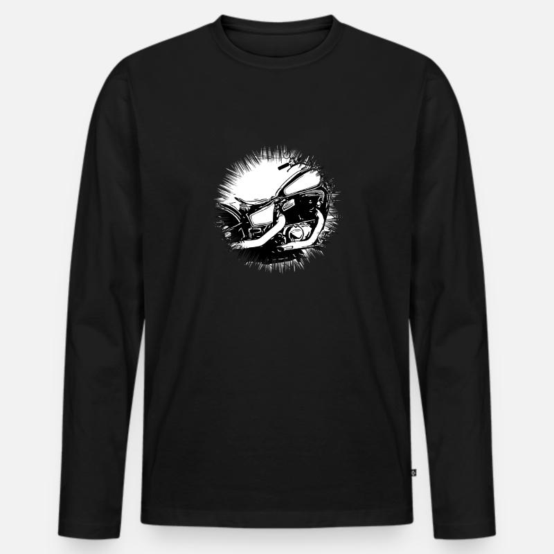 Motorrad - Männer Premium Bio Langarmshirt - Schwarz