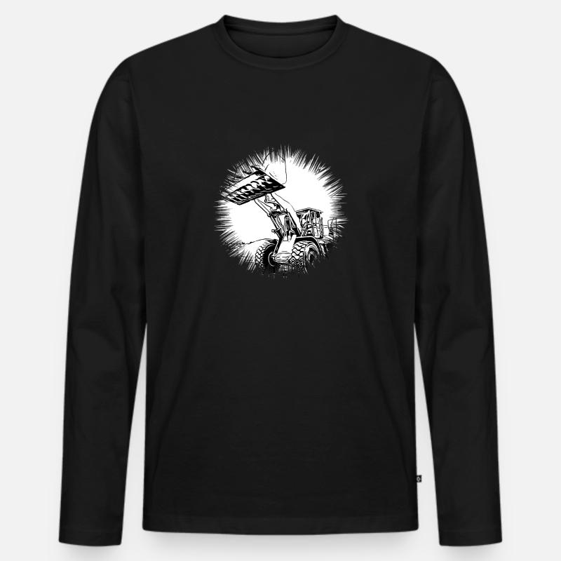 Radlader - Männer Premium Bio Langarmshirt - Schwarz