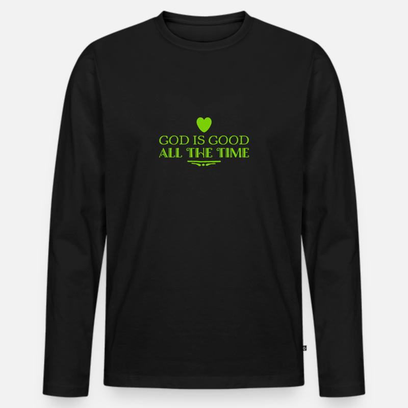 Gott ist der Beste - Männer Premium Bio Langarmshirt - Schwarz