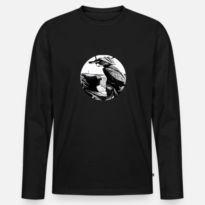 Motorroller - Männer Premium Bio Langarmshirt - Schwarz