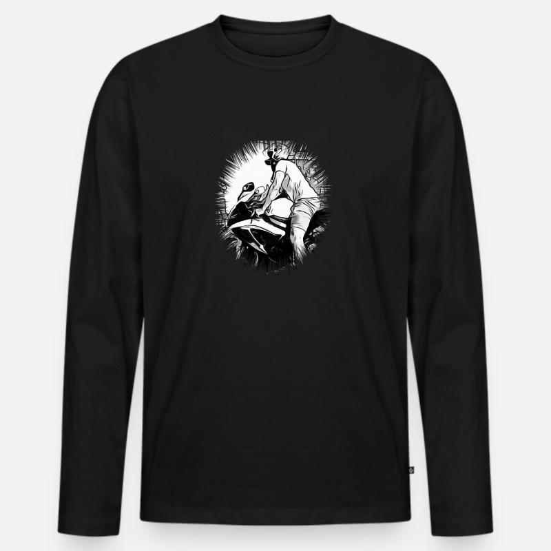 Motorrad - Männer Premium Bio Langarmshirt - Schwarz