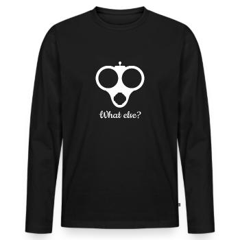 What else gift hunter hunting wild boar - Men's Premium Organic Long Sleeve Shirt - black - Front - Nico (187cm)