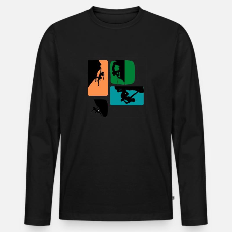 Climbing - Männer Premium Bio Langarmshirt - Schwarz