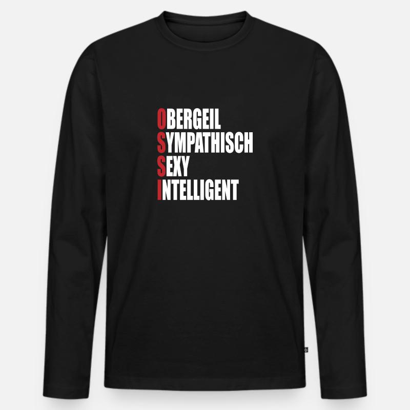 Ossi Geschenk DDR Ostdeutschland Generation - Männer Premium Bio Langarmshirt - Schwarz