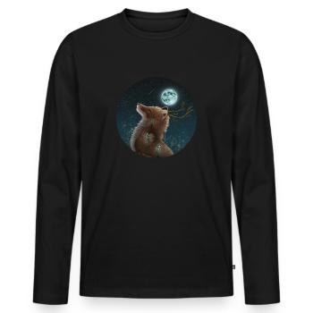 1000000000000 - T-shirt manches longues Premium bio Homme - noir - Devant - Nico (187cm)