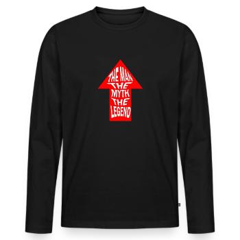 The Man - Men's Premium Organic Long Sleeve Shirt - black - Front - Nico (187cm)