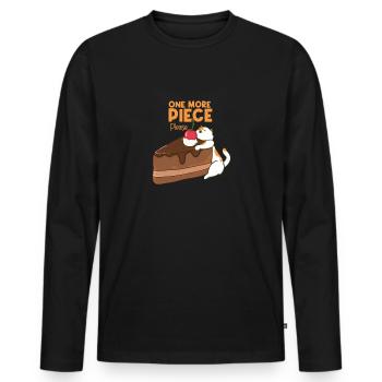Gâteau au chat et au chocolat - T-shirt manches longues Premium bio Homme - noir - Devant - Nico (187cm)
