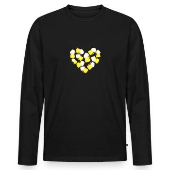 Beers heart gift humor - Men's Premium Organic Long Sleeve Shirt - black - Front - Nico (187cm)
