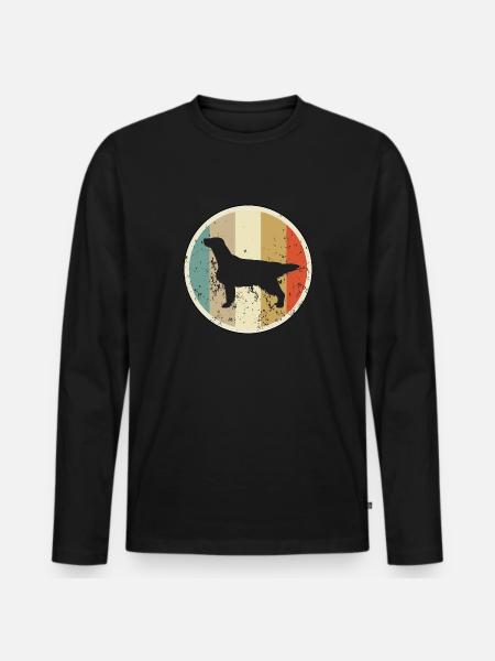 Flat Coated Retriever - Männer Premium Bio Langarmshirt - Schwarz