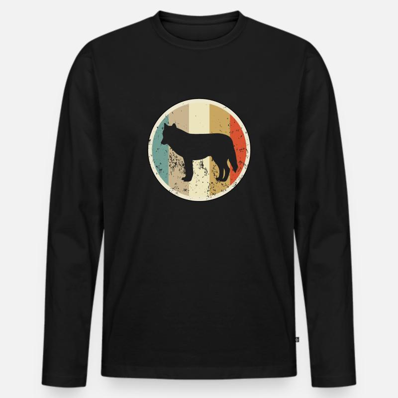 Wolf Wölfe - Männer Premium Bio Langarmshirt - Schwarz