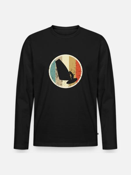 Windsurfen Windsurfer - Männer Premium Bio Langarmshirt - Schwarz